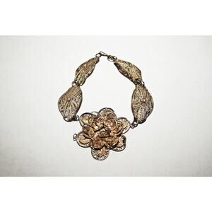 Antique 800 Silver Cannetille Filigree Bracelet